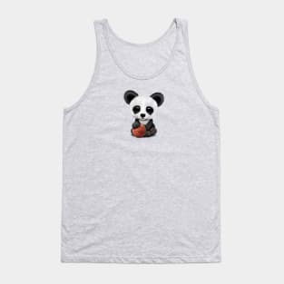 Cute Baby Panda Playing With Basketball Tank Top